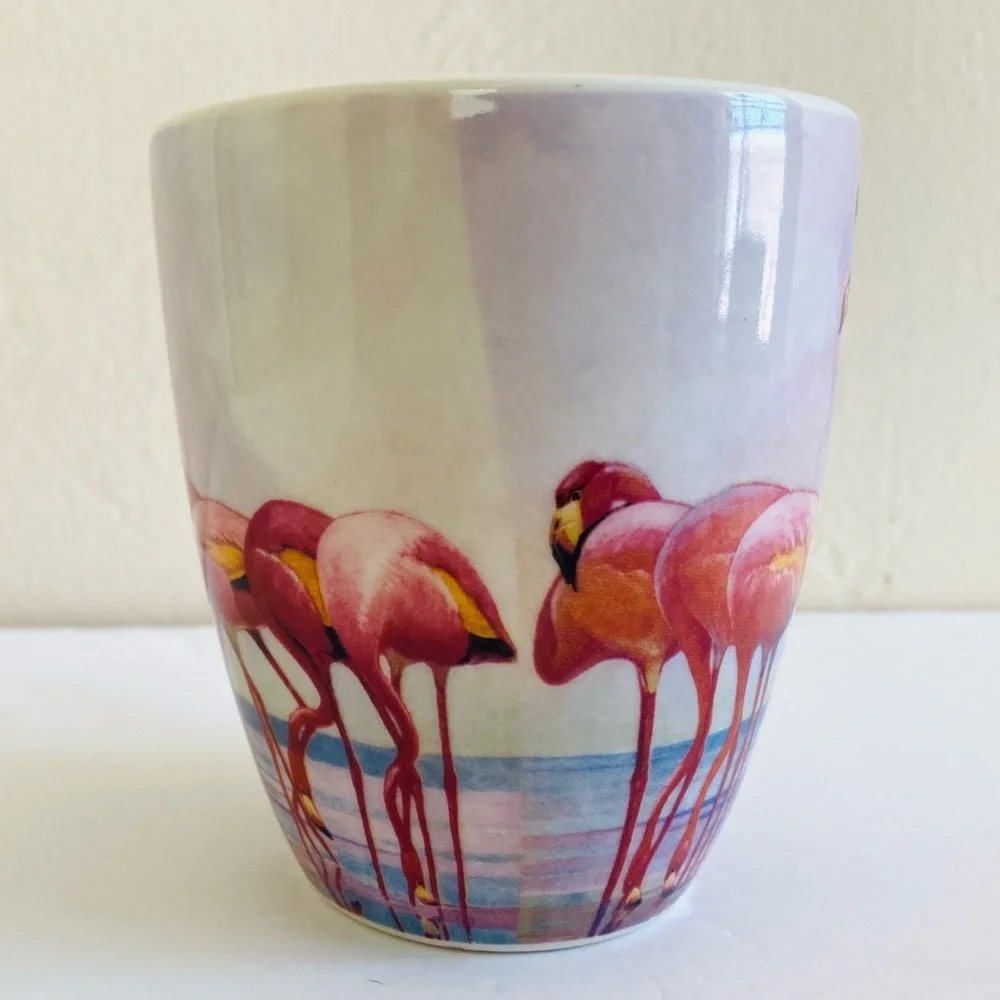 Pfaltzgraff Flamingo Mug Ceramic Pink Tropical Whimsy Kitsch Beachy Florida